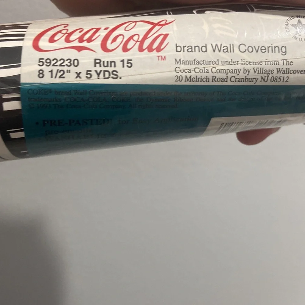 Vintage 1993 Coke Coca-Cola Brand Wall Covering Decorative Border 8.5” x 5 Yards